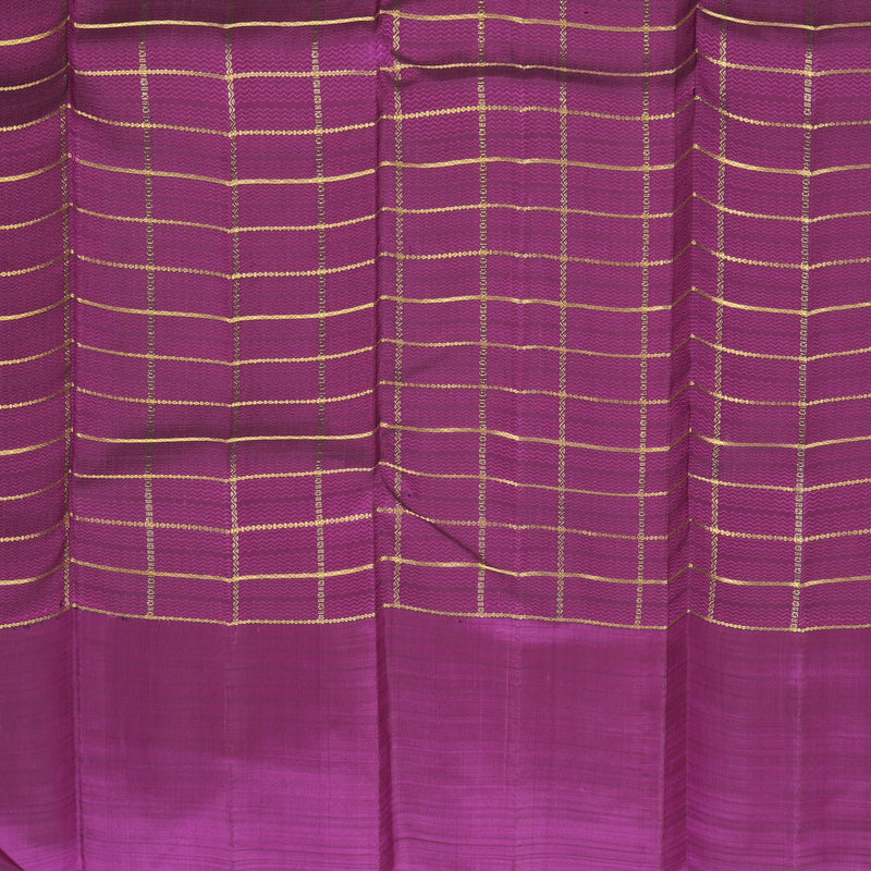 Hayagrivas Handloom Lemon Yellow Kanjivaram Silk Saree with Purple Border KBF367F2-1