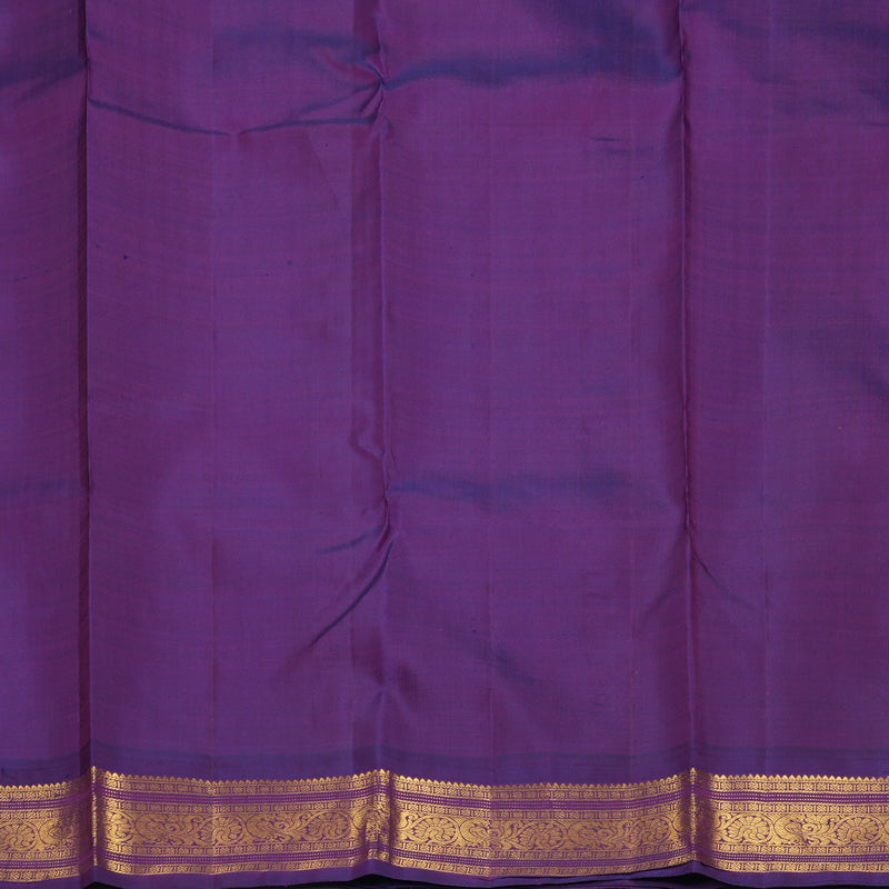 Hayagrivas Handloom Mambazham Orange Kanjivaram Silk Saree with Purple Border KBF371F6-1