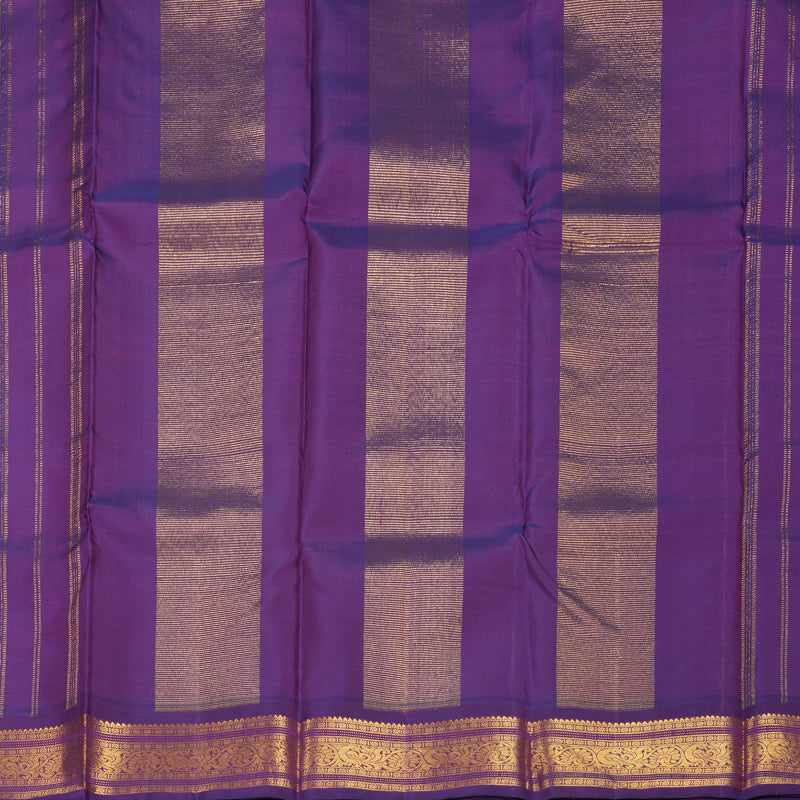 Hayagrivas Handloom Mambazham Orange Kanjivaram Silk Saree with Purple Border KBF371F6-1