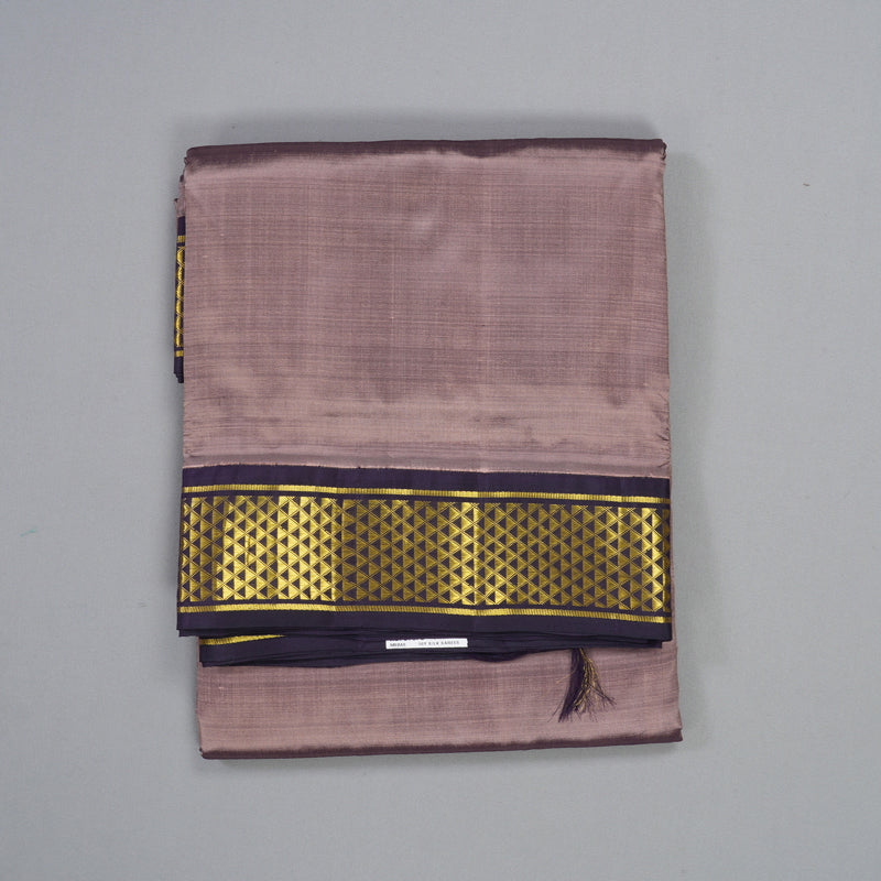 Hayagrivas Handloom Dusky Purple Ten Yards Silk Saree KBF373F3-1
