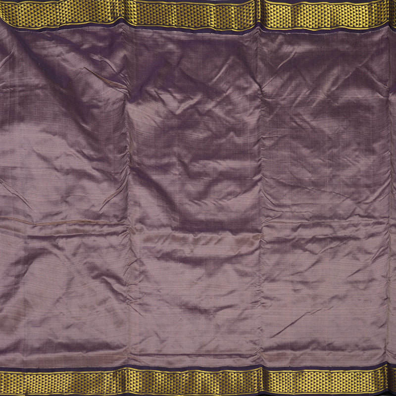 Hayagrivas Handloom Dusky Purple Ten Yards Silk Saree KBF373F3-1