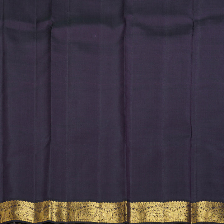 Hayagrivas Handloom Yellowish-Orange Kanjivaram Silk Saree with Nagapazham Border KBF374F1-3
