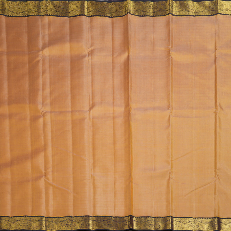 Hayagrivas Handloom Yellowish-Orange Kanjivaram Silk Saree with Nagapazham Border KBF374F1-3