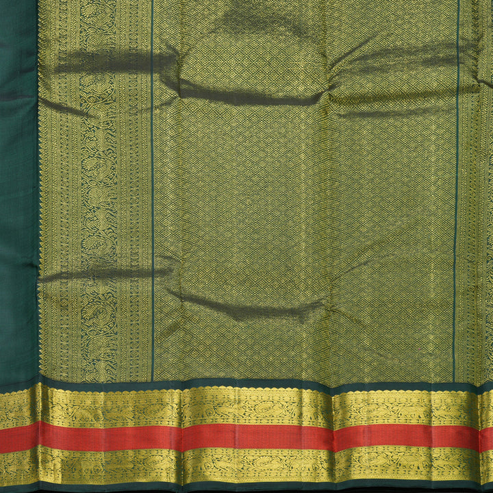 Hayagrivas Handloom Rose Pink Kanjivaram Silk Saree with Karum Pachai Border KBF377F11-1