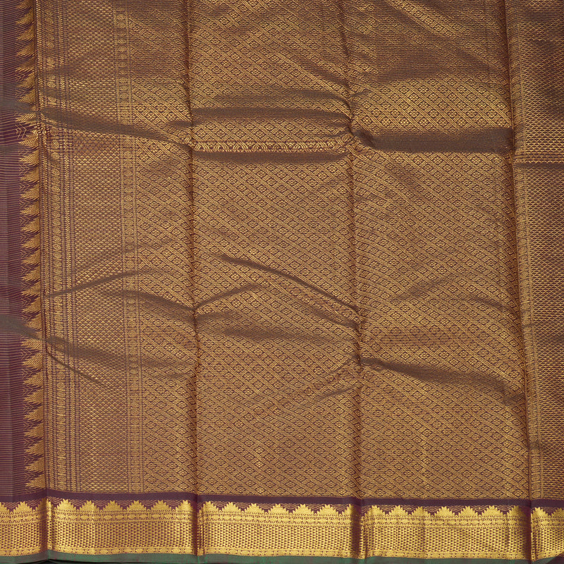 Hayagrivas Handloom Dark Purple Kanjivaram Silk Saree KBF377F3-1