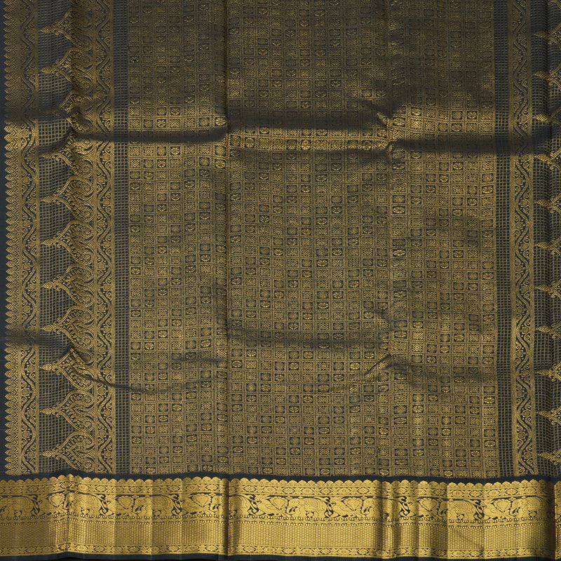 Hayagrivas Handloom Sandal Kanjivaram Silk Saree with Black Border KBF378F1-1