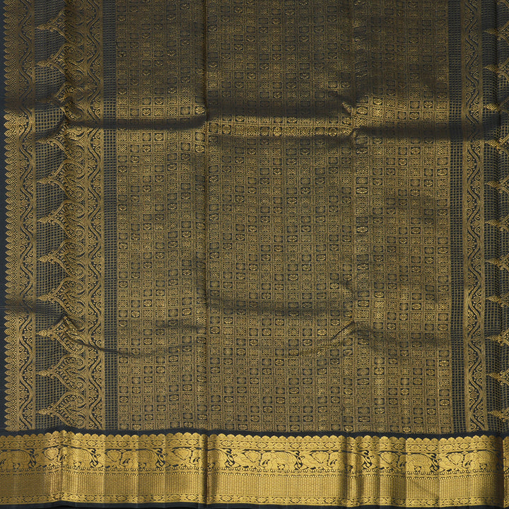 Hayagrivas Handloom Sandal Kanjivaram Silk Saree with Black Border KBF378F1-1