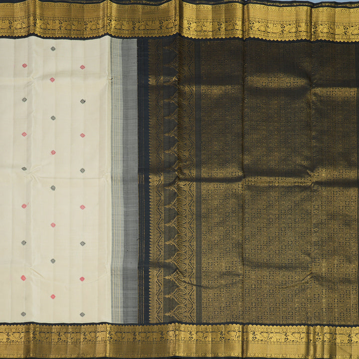 Hayagrivas Handloom Sandal Kanjivaram Silk Saree with Black Border KBF378F1-1