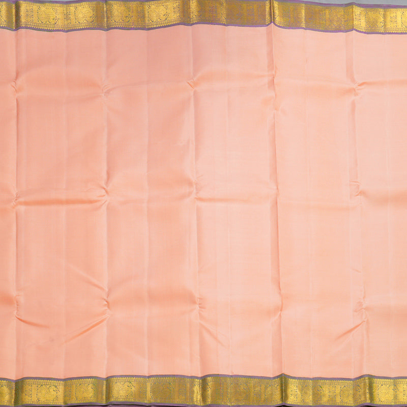 Hayagrivas Handloom Peach Kanjivaram Silk Saree KBF378F3-1