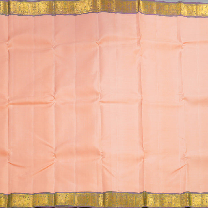 Hayagrivas Handloom Peach Kanjivaram Silk Saree KBF378F3-1