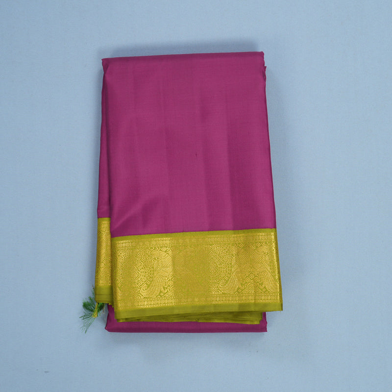 Hayagrivas Handloom Vadamalli Purple Kanjivaram Silk Saree with Olive Green Border KBF378F3-2