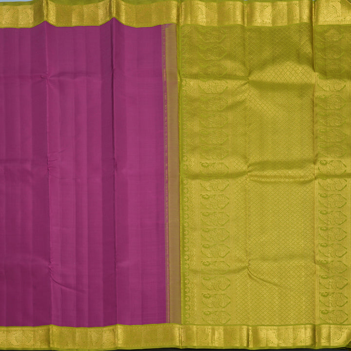Hayagrivas Handloom Vadamalli Purple Kanjivaram Silk Saree with Olive Green Border KBF378F3-2