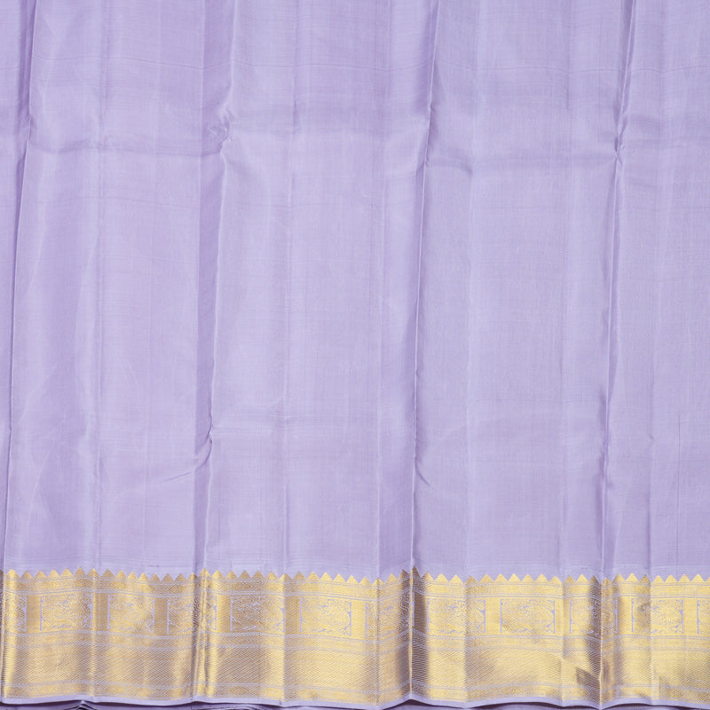 Hayagrivas Handloom Magenta-Pink Kanjivaram Silk Saree with Lilac Border KBF379F2-1
