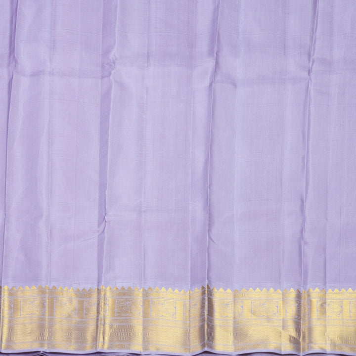 Hayagrivas Handloom Magenta-Pink Kanjivaram Silk Saree with Lilac Border KBF379F2-1