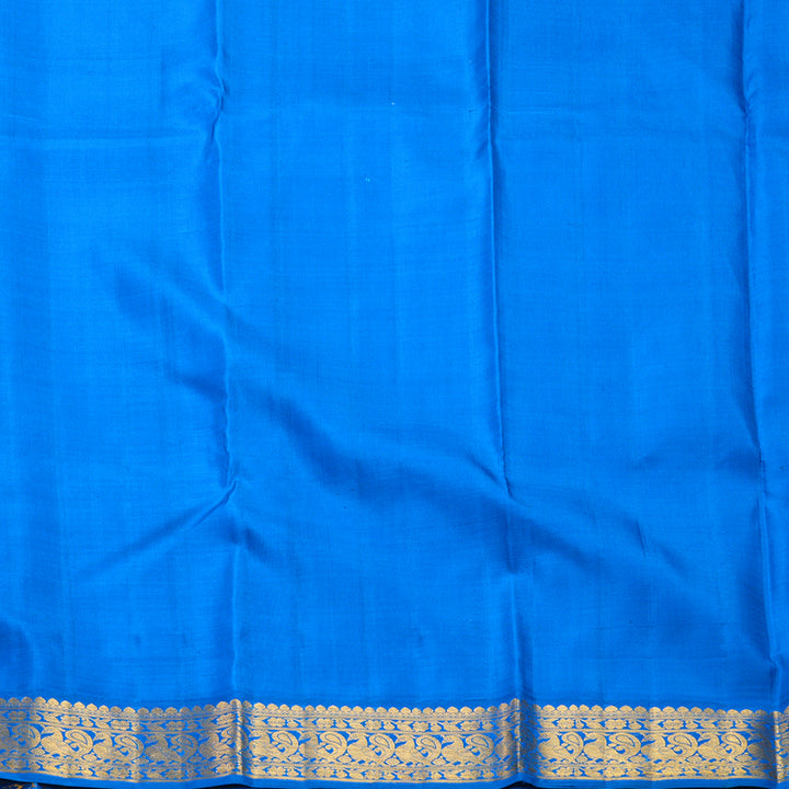 Hayagrivas Handloom Powder Blue Kanjivaram Silk Saree with Ananda Blue Border KBF379F4-1