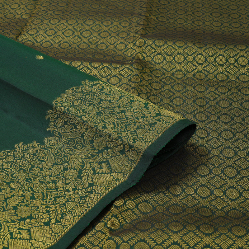 Hayagrivas Handloom Bottle Green Kanjivaram Silk Saree KBF37D2-4