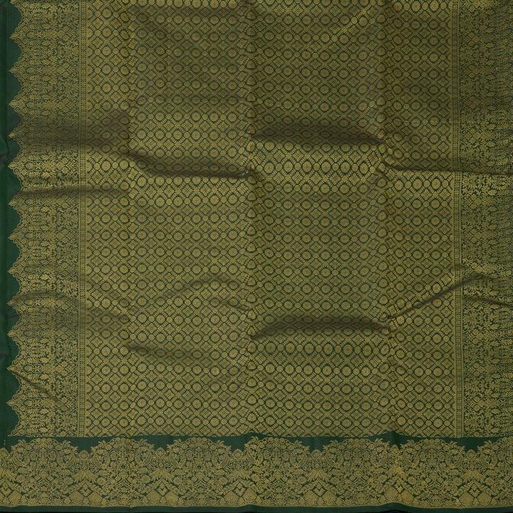 Hayagrivas Handloom Bottle Green Kanjivaram Silk Saree KBF37D2-4