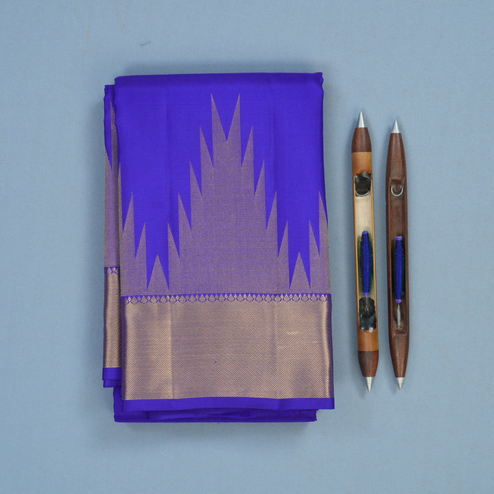 Hayagrivas Handloom MS Blue Kanjivaram Silk Saree KBF37D3-3