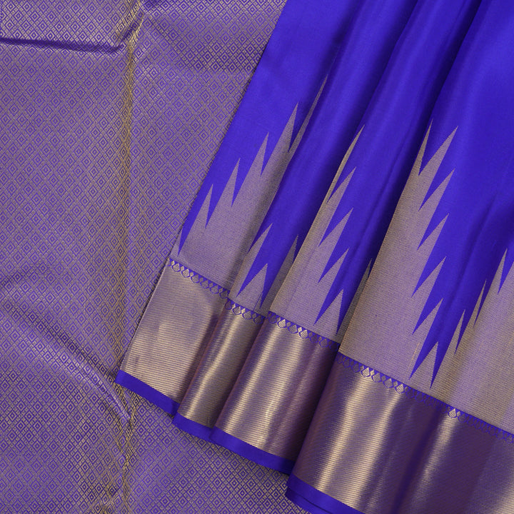 Hayagrivas Handloom MS Blue Kanjivaram Silk Saree KBF37D3-3