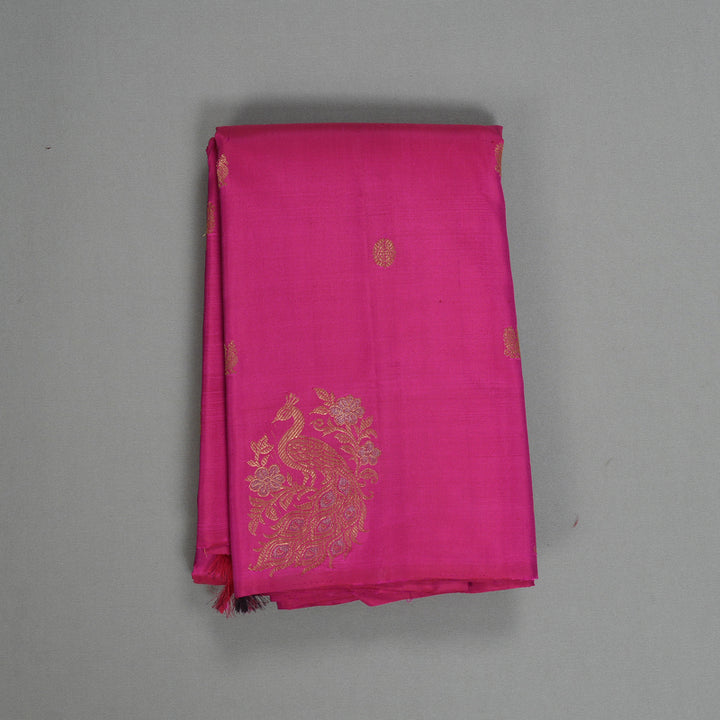 Hayagrivas Handloom Rani Pink Kanjivaram Silk Saree KBF380F3-1