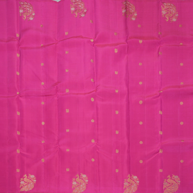 Hayagrivas Handloom Rani Pink Kanjivaram Silk Saree KBF380F3-1