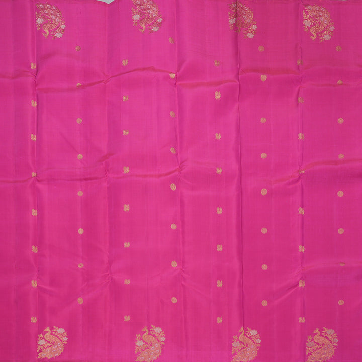 Hayagrivas Handloom Rani Pink Kanjivaram Silk Saree KBF380F3-1