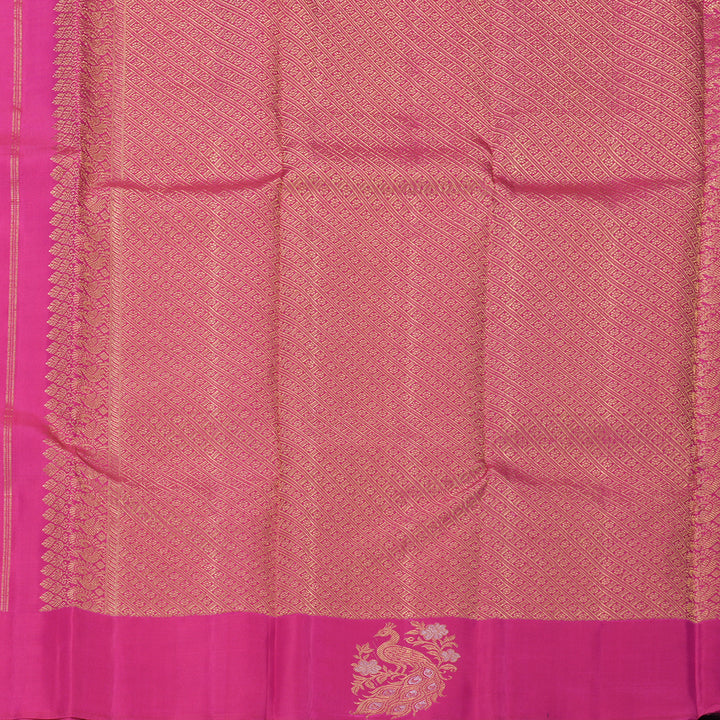 Hayagrivas Handloom Rani Pink Kanjivaram Silk Saree KBF380F3-1