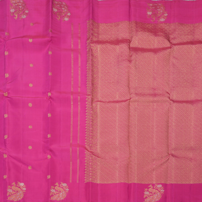 Hayagrivas Handloom Rani Pink Kanjivaram Silk Saree KBF380F3-1