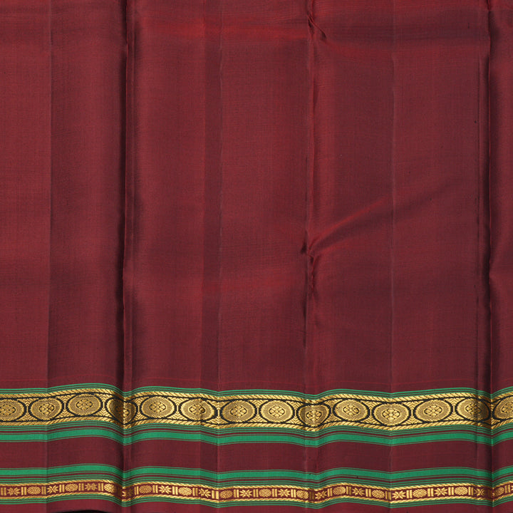 Hayagrivas Handloom Cream &amp; Maroon (Kasa Kasa Kattam) Kanjivaram Silk Saree with Maroon Border KBF381F1-5