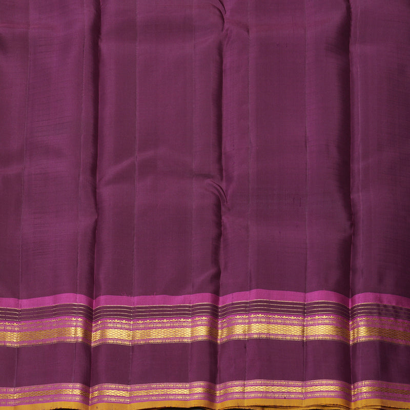 Hayagrivas Handloom Bright Teal Kanjivaram Silk Saree with Purple Border KBF381F1-6