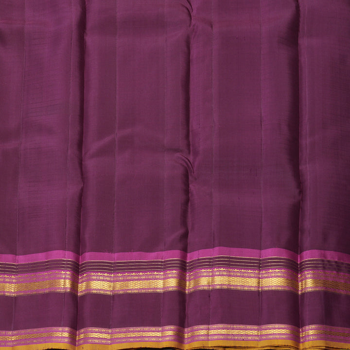 Hayagrivas Handloom Bright Teal Kanjivaram Silk Saree with Purple Border KBF381F1-6