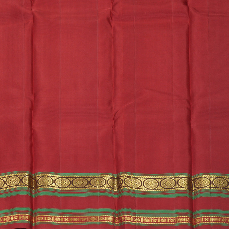 Hayagrivas Handloom Maroon &amp; Half-White Checks Kanjivaram Silk Saree KBF381F1-7
