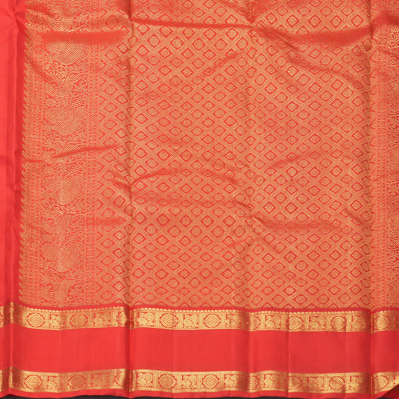 Hayagrivas Handloom Lotus Pink Kanjivaram Silk Saree with Red Border KBF381F3-3