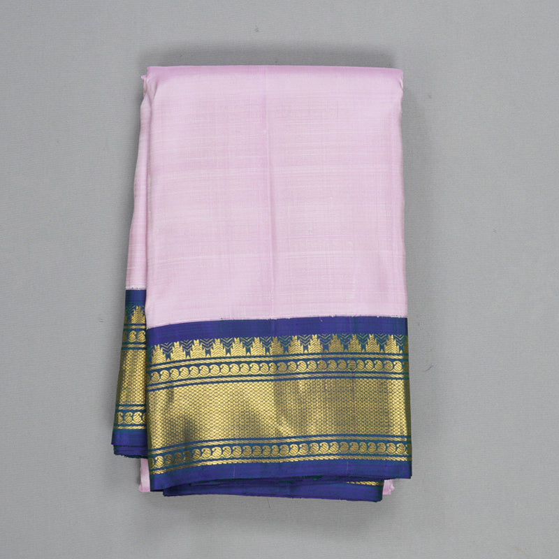 Hayagrivas Handloom Lotus Pink Kanjivaram Silk Saree with Mayilkazhuthu Border KBF383F1-1