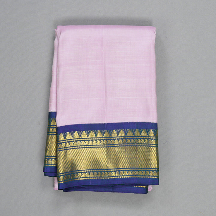 Hayagrivas Handloom Lotus Pink Kanjivaram Silk Saree with Mayilkazhuthu Border KBF383F1-1