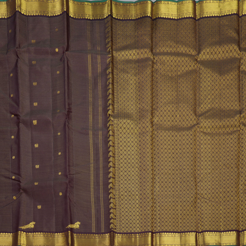 Hayagrivas Handloom Deep Plum Purple Kanjivaram Silk Saree KBF384F3-1