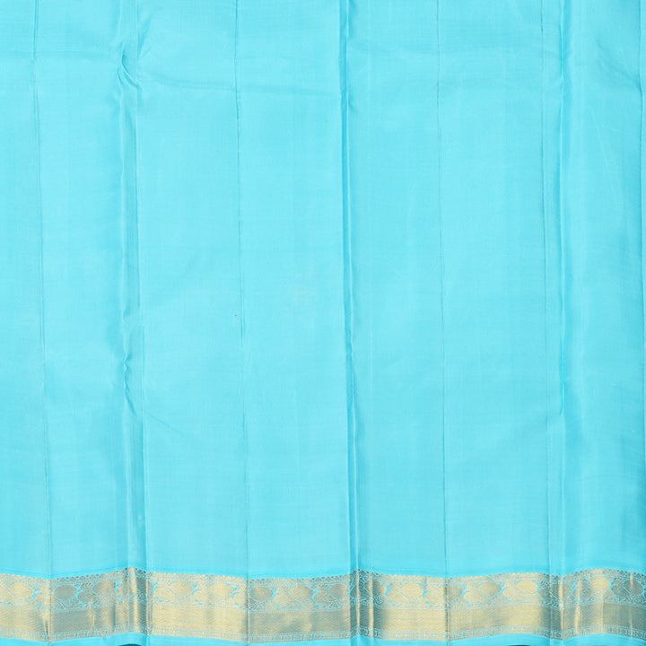 Hayagrivas Handloom Wine Purple Kanjivaram Silk Saree with Ice Blue Border KBF385F1-2