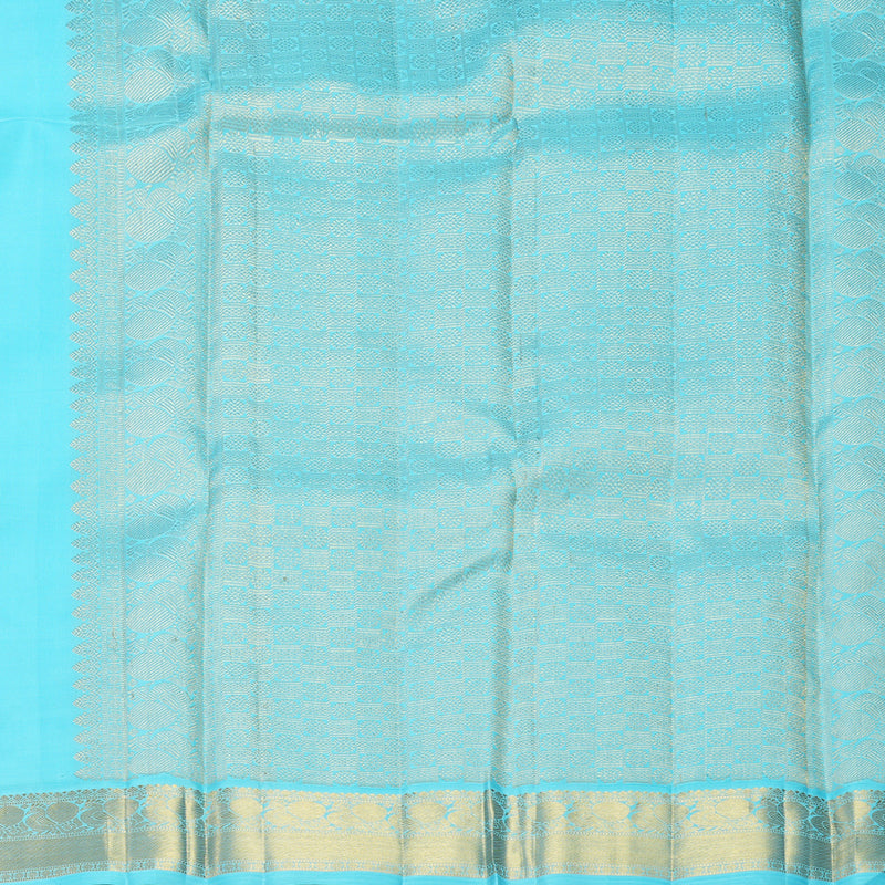 Hayagrivas Handloom Wine Purple Kanjivaram Silk Saree with Ice Blue Border KBF385F1-2