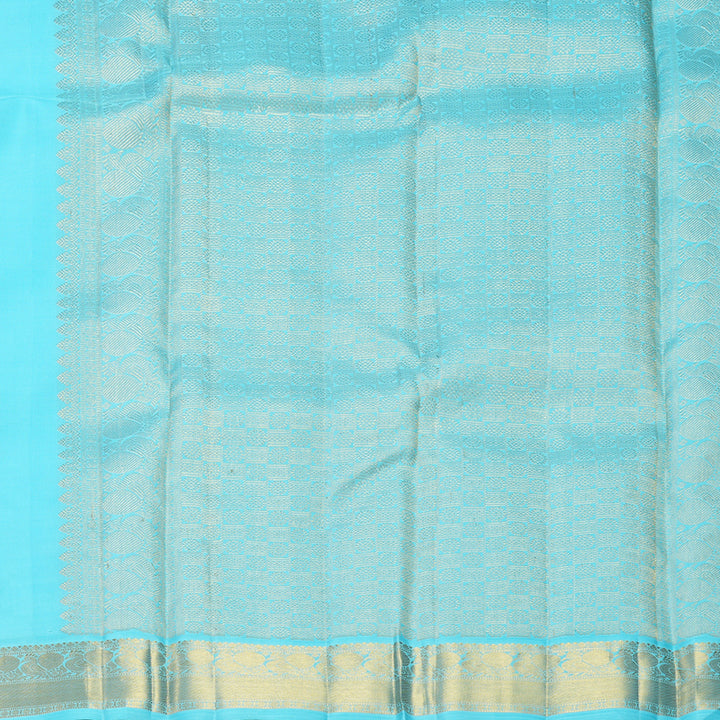 Hayagrivas Handloom Wine Purple Kanjivaram Silk Saree with Ice Blue Border KBF385F1-2