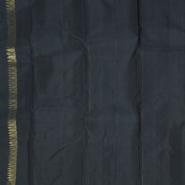 Hayagrivas Handloom Orange Kanjivaram Silk Saree with Black Border KBF386F1-1