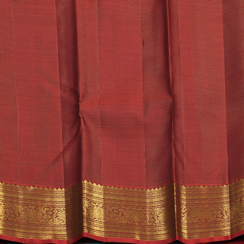 Hayagrivas Handloom Honey Mustard Kanjivaram Silk Saree with Rusty Red Border KBF388F5-3