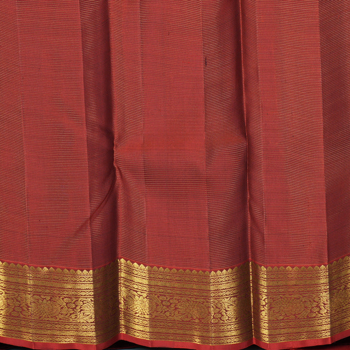 Hayagrivas Handloom Honey Mustard Kanjivaram Silk Saree with Rusty Red Border KBF388F5-3