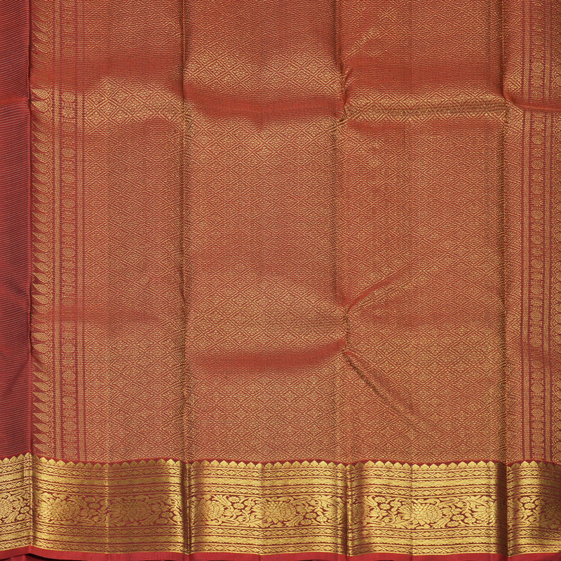 Hayagrivas Handloom Honey Mustard Kanjivaram Silk Saree with Rusty Red Border KBF388F5-3