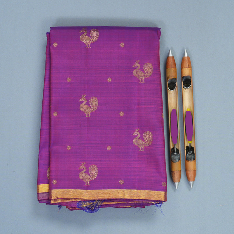 Hayagrivas Handloom Purple Kanjivaram Silk Saree KBF389F1-1