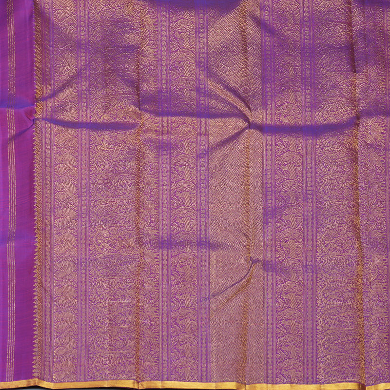 Hayagrivas Handloom Purple Kanjivaram Silk Saree KBF389F1-1