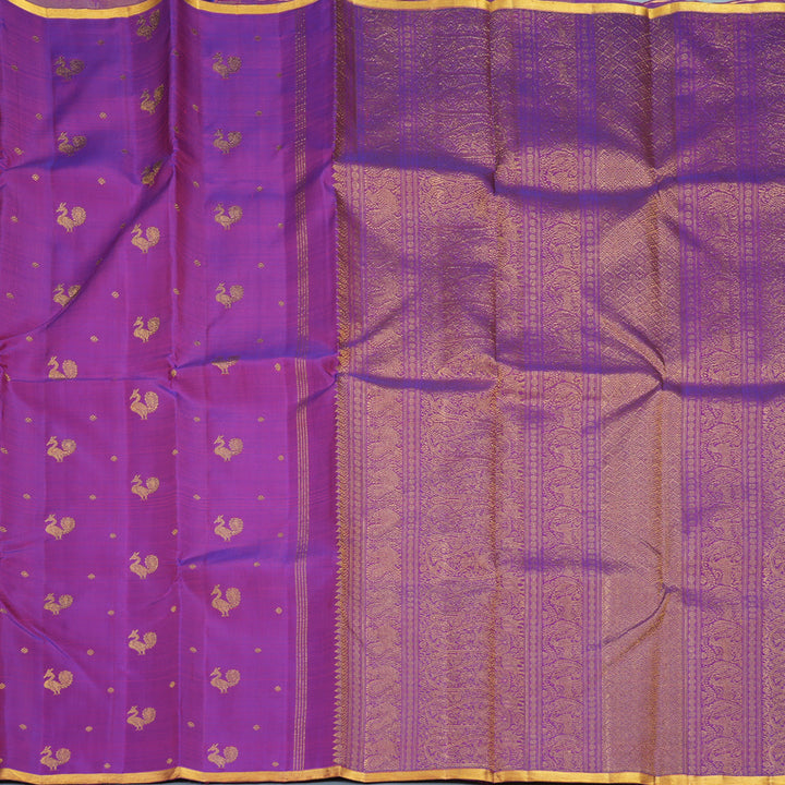 Hayagrivas Handloom Purple Kanjivaram Silk Saree KBF389F1-1