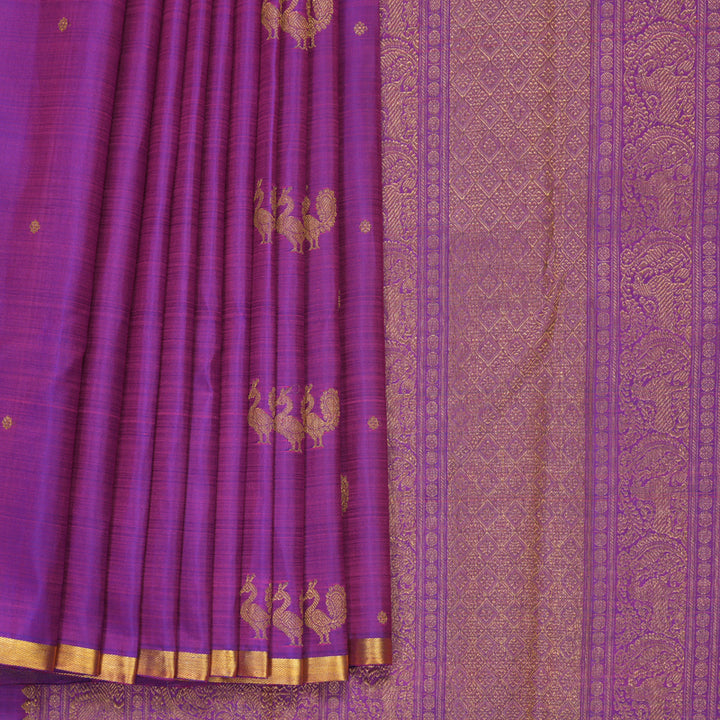 Hayagrivas Handloom Purple Kanjivaram Silk Saree KBF389F1-1