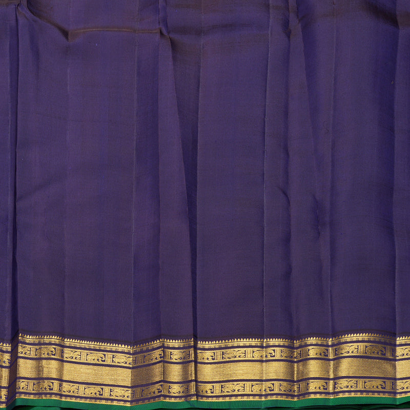 Hayagrivas Handloom Rani Pink Kanjivaram Silk Saree with Violet Border KBF389F11-1