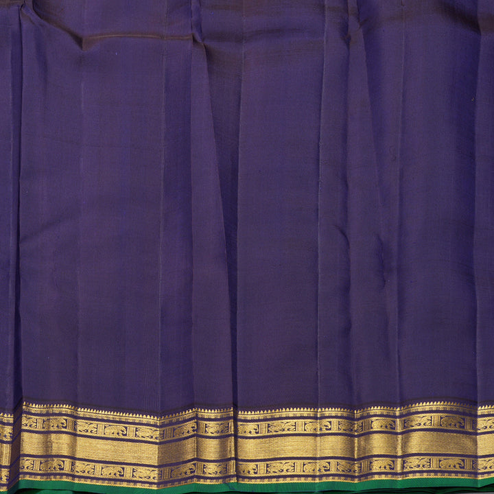 Hayagrivas Handloom Rani Pink Kanjivaram Silk Saree with Violet Border KBF389F11-1