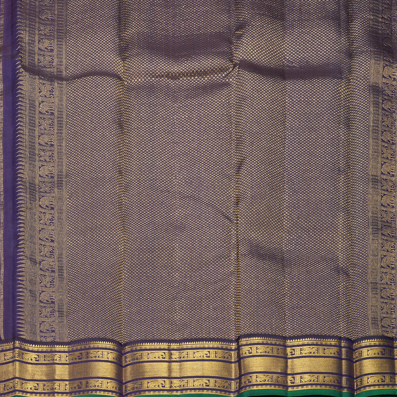 Hayagrivas Handloom Rani Pink Kanjivaram Silk Saree with Violet Border KBF389F11-1